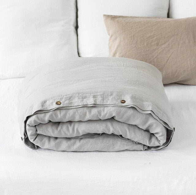 Pure Linen Duvet Cover and Pillowcase Set (3 Pieces)