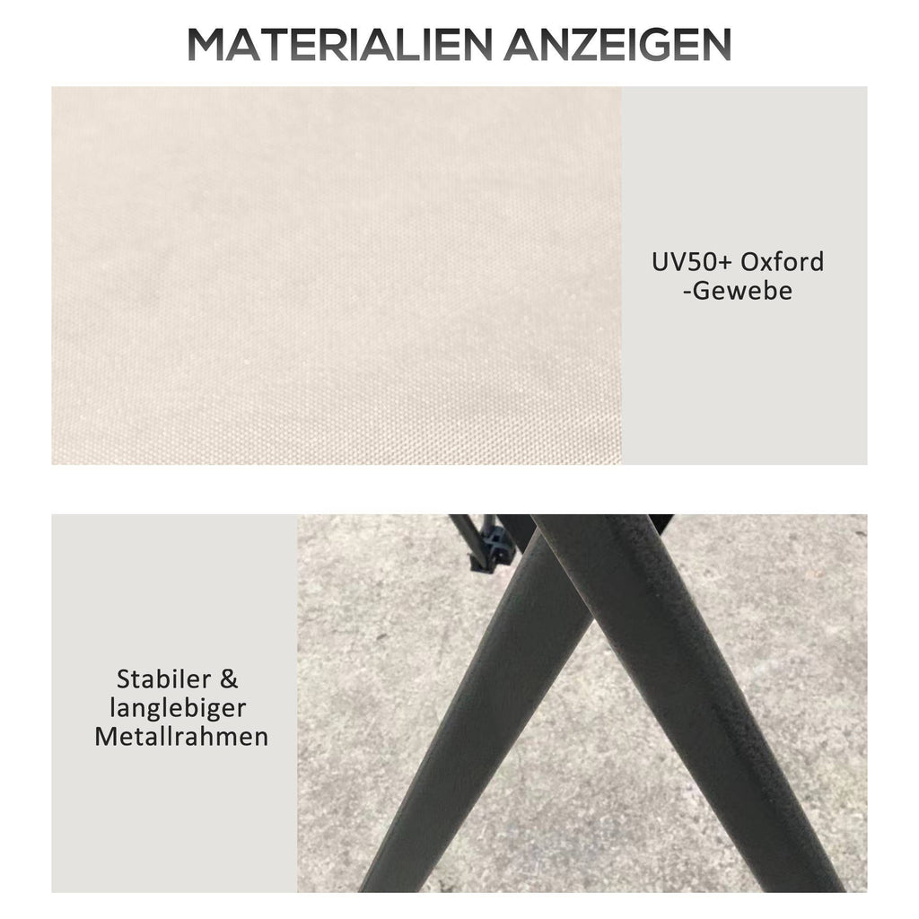 MH Handel GmbH - Gazebo pieghevole, regolabile in altezza, 4 pareti in rete, beige: Beige / 392L x 392P x 283A cm
