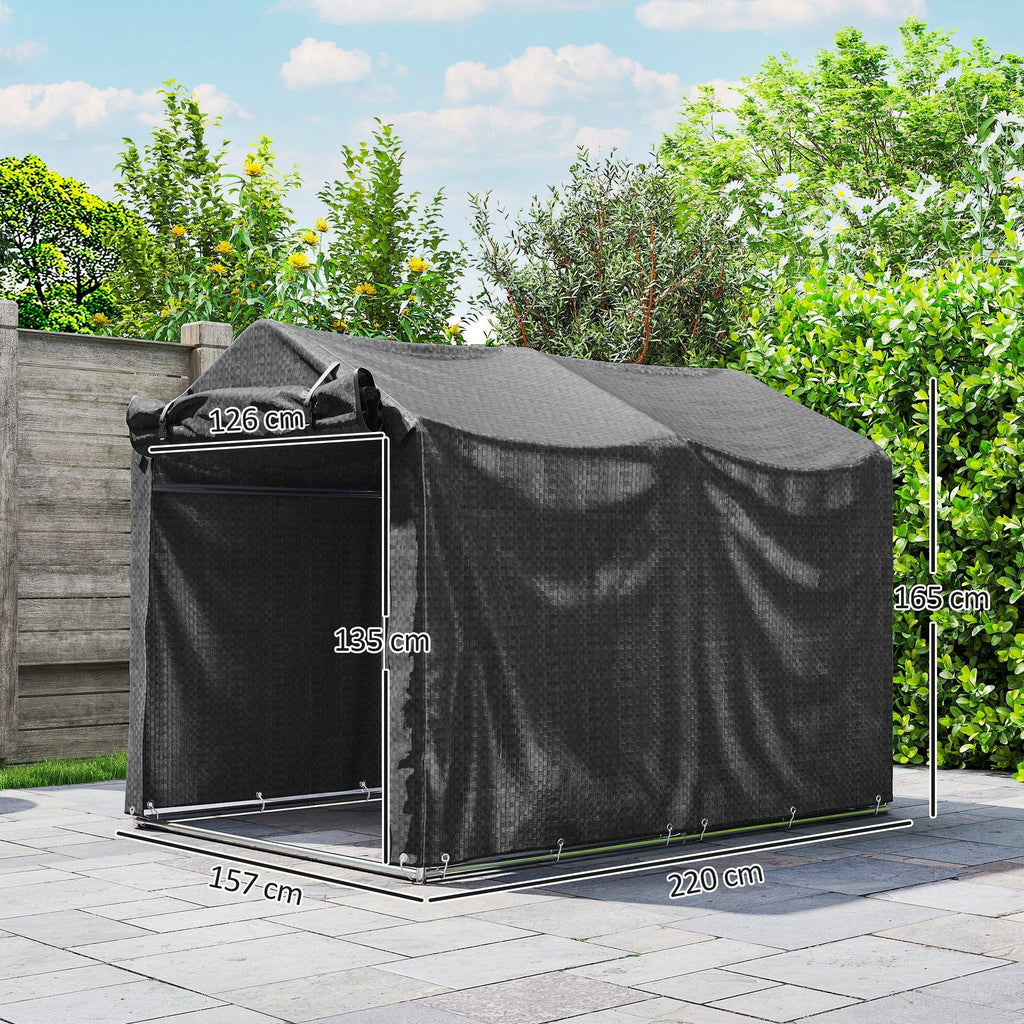 MH Handel GmbH - Tenda da garage impermeabile con porta: Schwarz / 220L x 157B x 165H cm