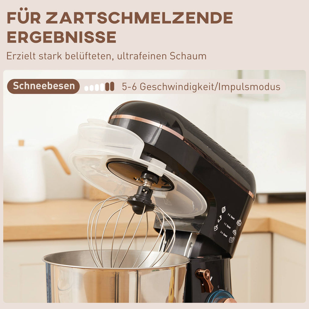MH Handel GmbH - Frullatore, robot da cucina, sbattitore elettrico, 6 velocità, nero: Nero / 41 cm x 26 cm x 32 cm