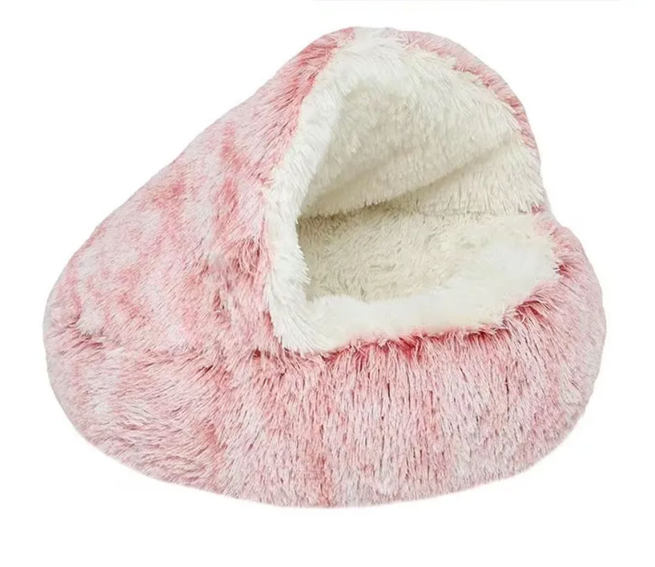 Halbgeschlossenes Katzenbett mit Universalabdeckung – Vierjahreszeiten-Nest für kleine Hunde und Haustiere