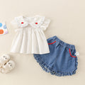 Cute Set for Toddlers 1-3 Years Old Girls Short Pants Two-Piece Set