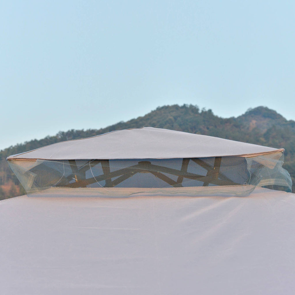 MH Handel GmbH - Gazebo con doppio tetto, grigio chiaro: Grigio chiaro / 294L x 294P x 265A cm