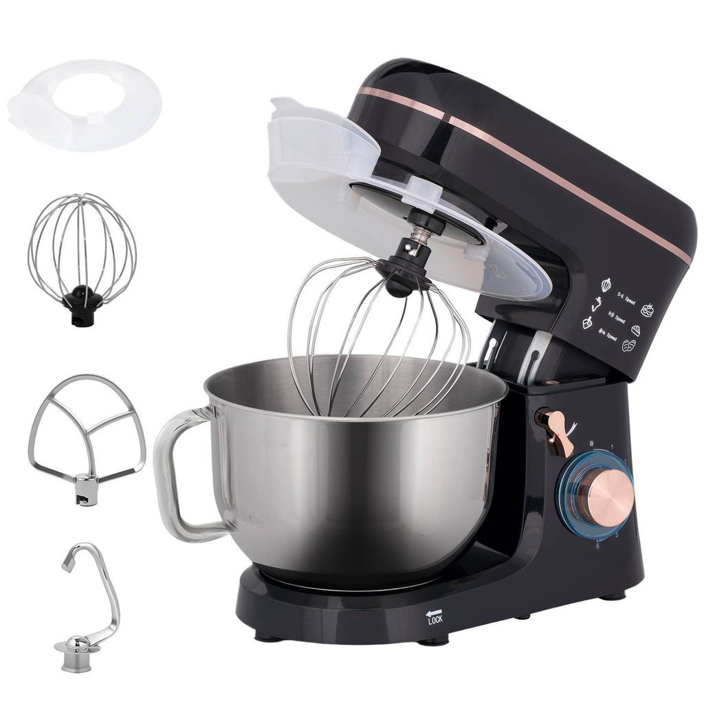 MH Handel GmbH - Frullatore, robot da cucina, sbattitore elettrico, 6 velocità, nero: Nero / 41 cm x 26 cm x 32 cm