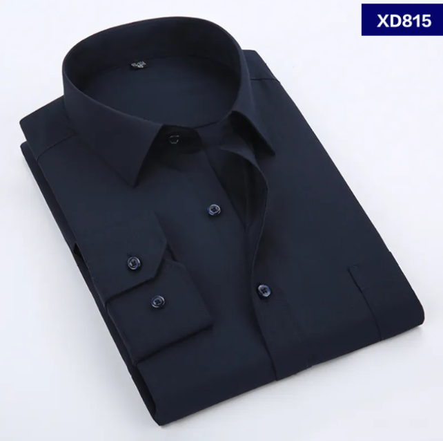 Men's Long-Sleeve Dress Shirt - Business, Casual, Korean Style, Multiple Colors