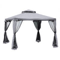 MH Handel GmbH - Gazebo con doppio tetto, grigio chiaro: Grigio chiaro / 294L x 294P x 265A cm