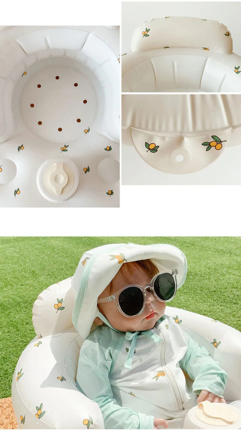 Aufblasbarer Babyhochstuhl zum Essen & Baden