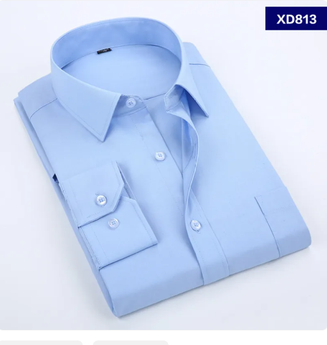 Men's Long-Sleeve Dress Shirt - Business, Casual, Korean Style, Multiple Colors