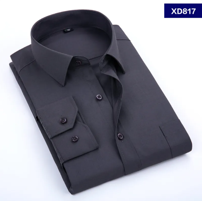 Men's Long-Sleeve Dress Shirt - Business, Casual, Korean Style, Multiple Colors