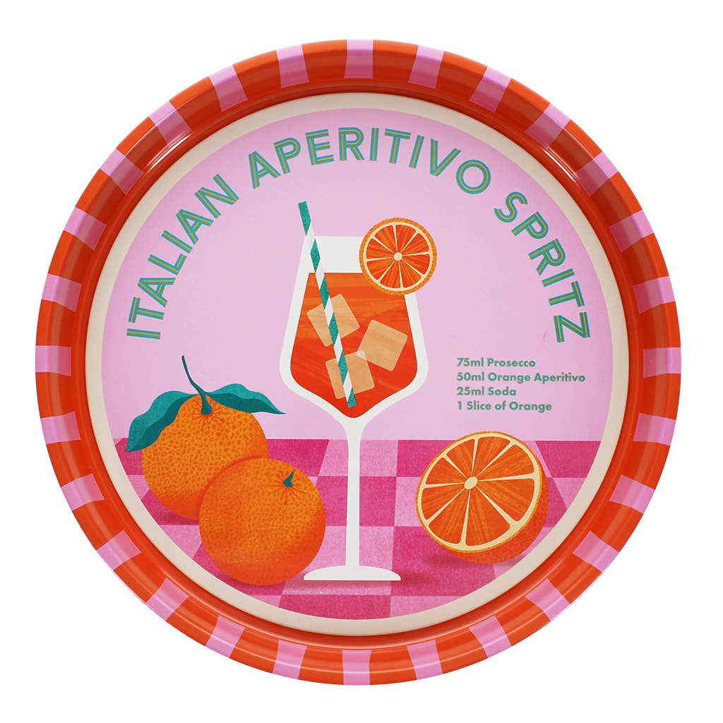 Rex B2B - Europe - Vassoio rotondo in metallo - Aperitivo Spritz
