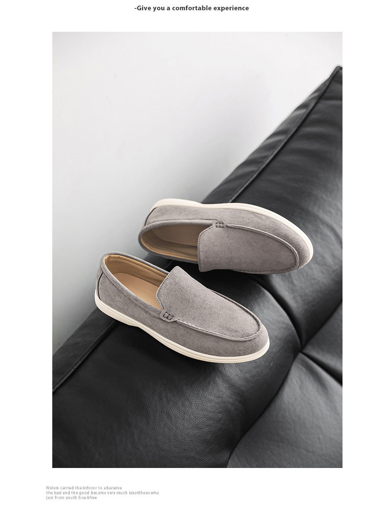 2025 New Men's Suede Beans Shoes Slip-on Lazy Loafers Casual Men's Shoes for B- 2