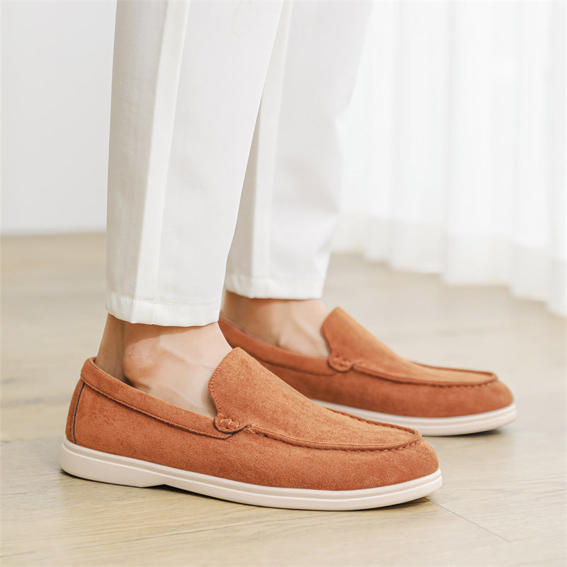 2025 New Men's Suede Beans Shoes Slip-on Lazy Loafers Casual Men's Shoes for B- 2