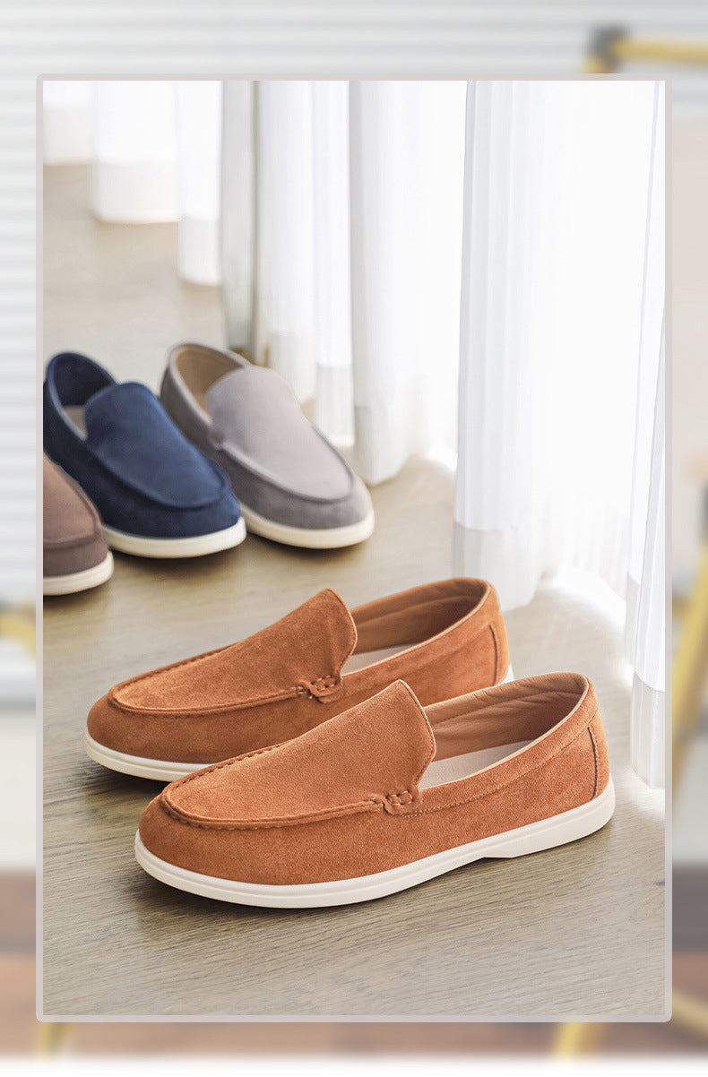 2025 New Men's Suede Beans Shoes Slip-on Lazy Loafers Casual Men's Shoes for B- 2