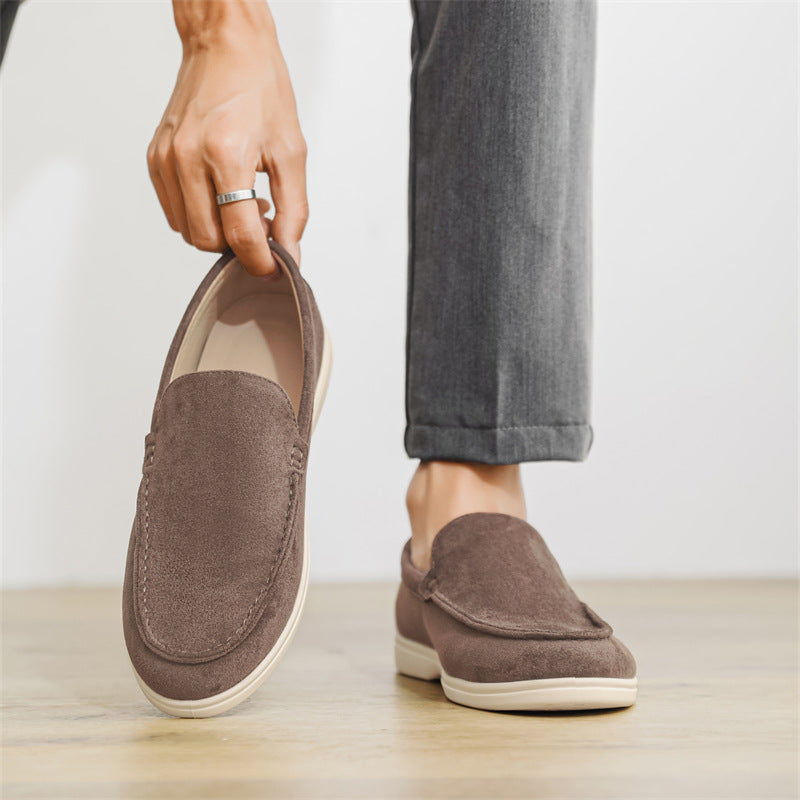 2025 New Men's Suede Beans Shoes Slip-on Lazy Loafers Casual Men's Shoes for B- 2
