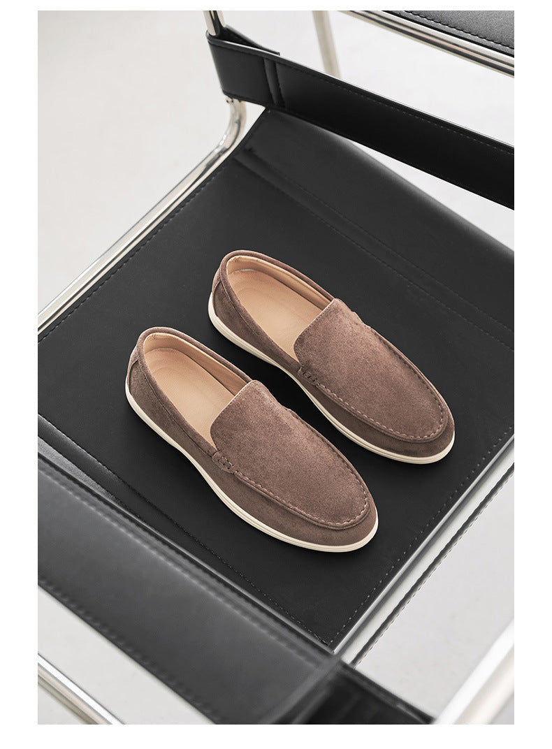 2025 New Men's Suede Beans Shoes Slip-on Lazy Loafers Casual Men's Shoes for B- 2