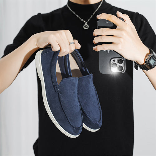 2025 New Men's Suede Beans Shoes Slip-on Lazy Loafers Casual Men's Shoes for B- 2