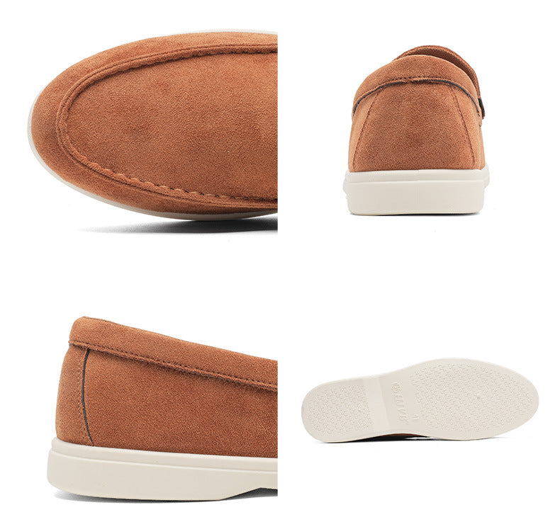 2025 New Men's Suede Beans Shoes Slip-on Lazy Loafers Casual Men's Shoes for B- 2