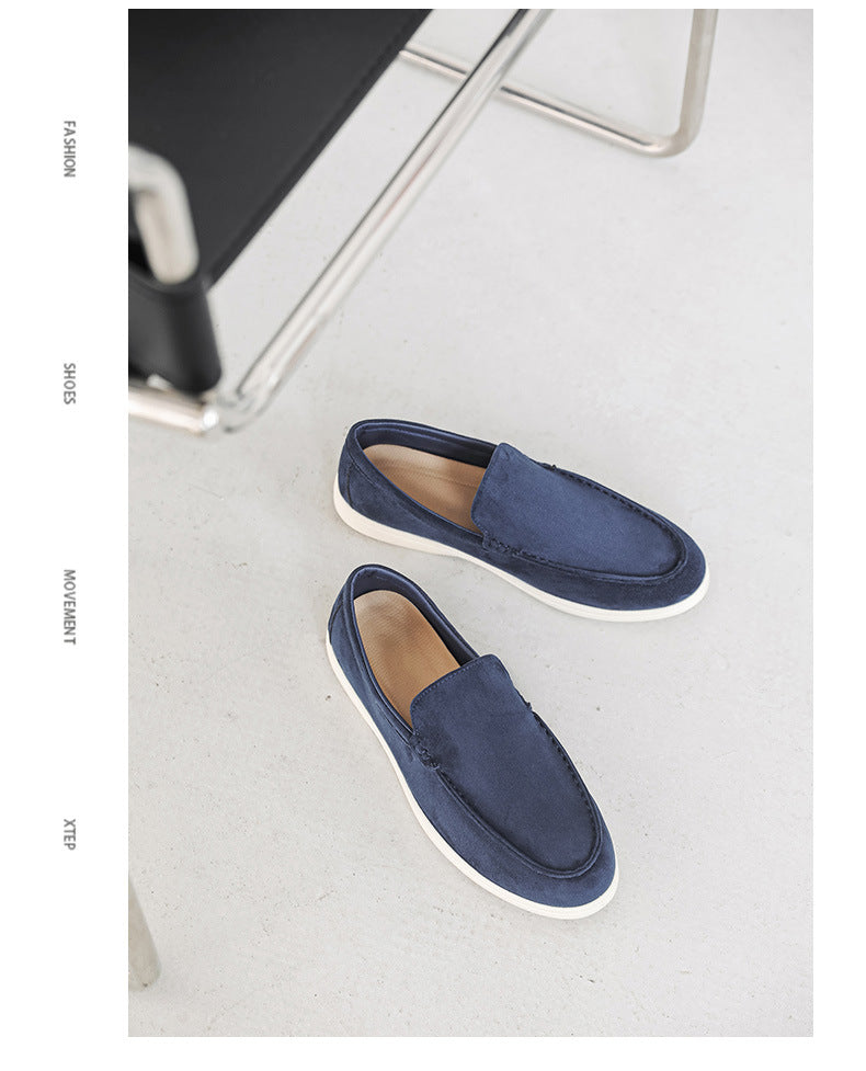 2025 New Men's Suede Beans Shoes Slip-on Lazy Loafers Casual Men's Shoes for B- 2