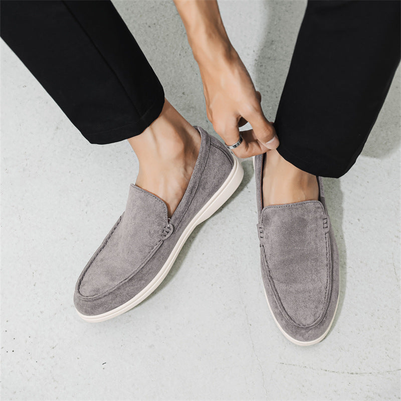 2025 New Men's Suede Beans Shoes Slip-on Lazy Loafers Casual Men's Shoes for B- 2