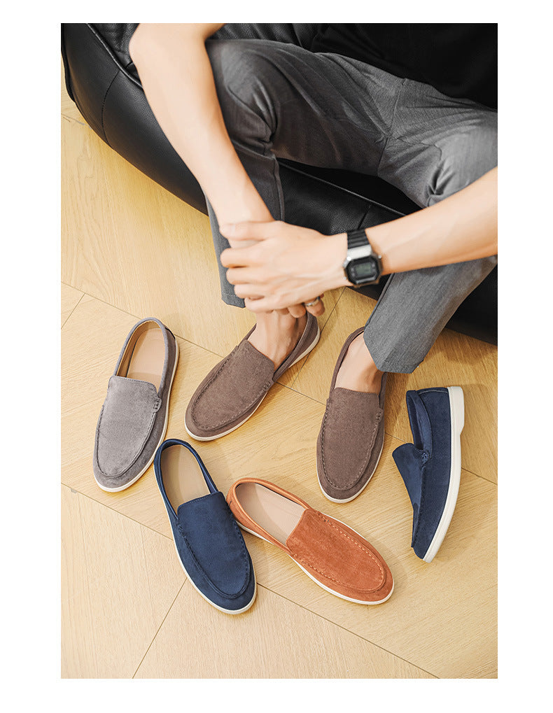 2025 New Men's Suede Beans Shoes Slip-on Lazy Loafers Casual Men's Shoes for B- 2