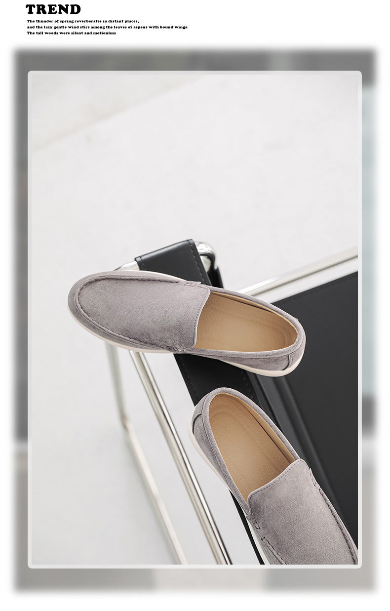 2025 New Men's Suede Beans Shoes Slip-on Lazy Loafers Casual Men's Shoes for B- 2