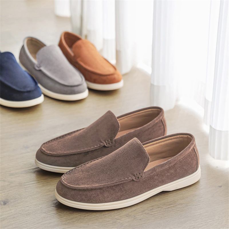 2025 New Men's Suede Beans Shoes Slip-on Lazy Loafers Casual Men's Shoes for B- 2
