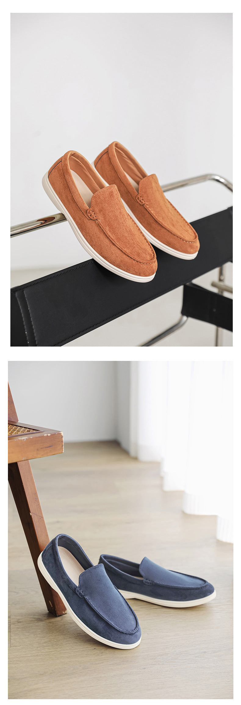 2025 New Men's Suede Beans Shoes Slip-on Lazy Loafers Casual Men's Shoes for B- 2