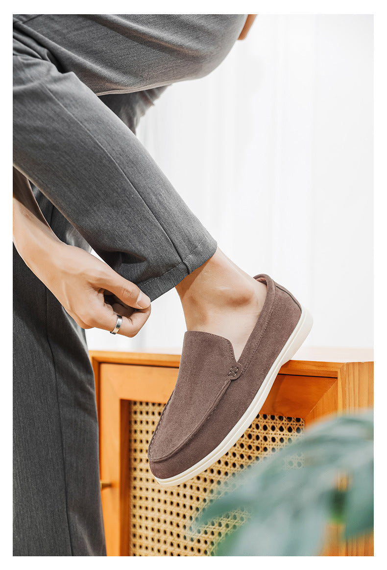 2025 New Men's Suede Beans Shoes Slip-on Lazy Loafers Casual Men's Shoes for B- 2