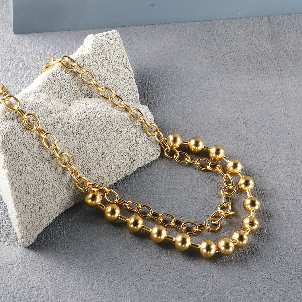 Stainless Steel Creative Steel Ball Chain Necklace