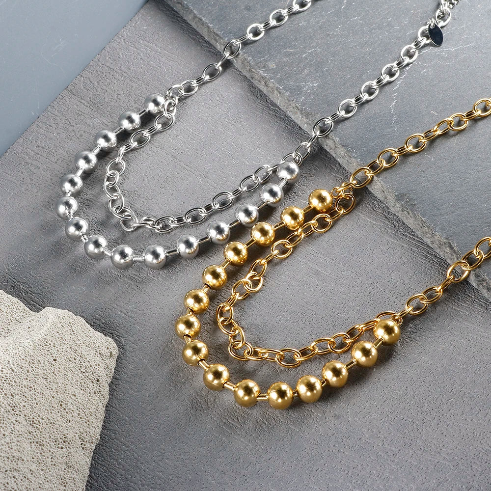 Stainless Steel Creative Steel Ball Chain Necklace