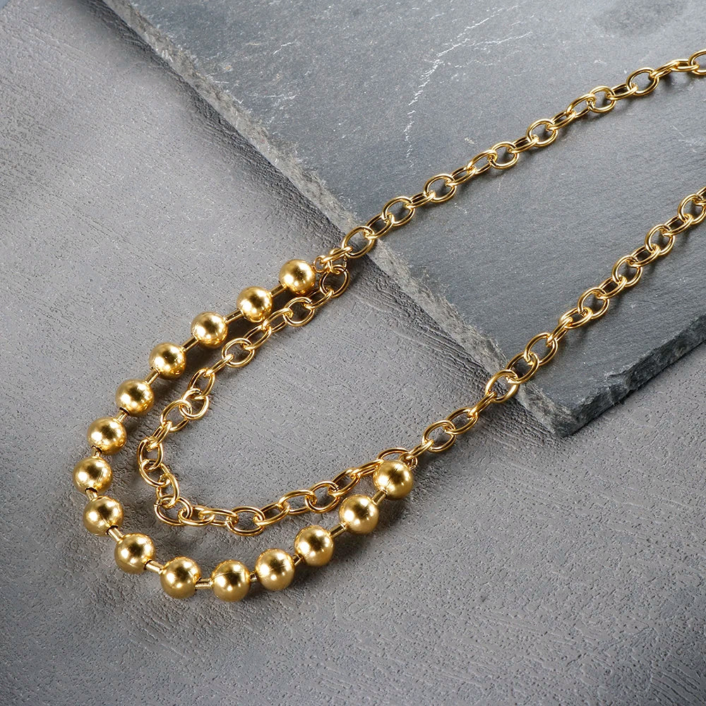 Stainless Steel Creative Steel Ball Chain Necklace