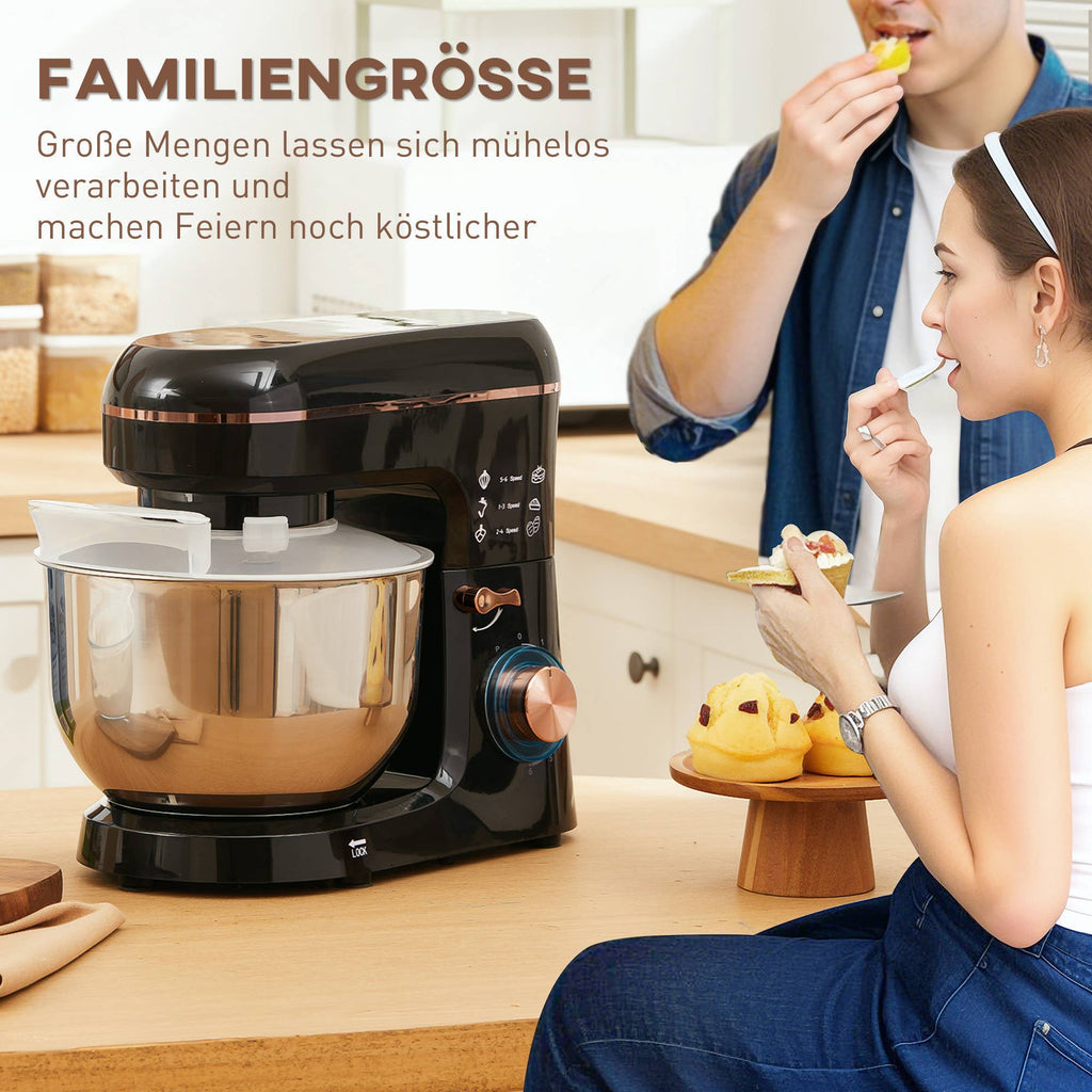 MH Handel GmbH - Frullatore, robot da cucina, sbattitore elettrico, 6 velocità, nero: Nero / 41 cm x 26 cm x 32 cm