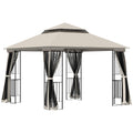 MH Handel GmbH - Padiglione da giardino con doppio tetto Padiglione Tenda da giardino Tendone da festa: Beige / 300L x 300P x 270A m