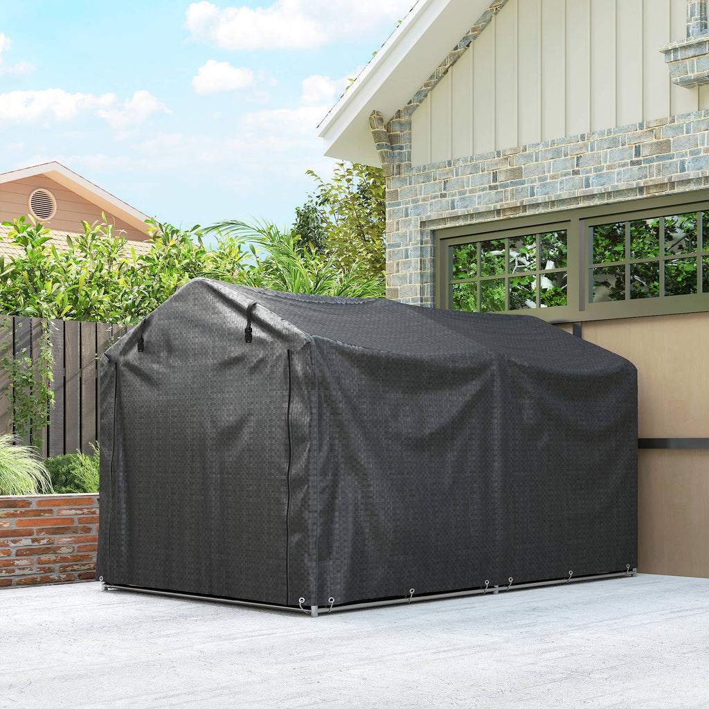 MH Handel GmbH - Tenda da garage impermeabile con porta: Schwarz / 220L x 157B x 165H cm