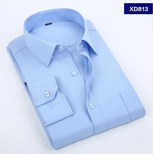 Men's Long-Sleeve Dress Shirt - Business, Casual, Korean Style, Multiple Colors
