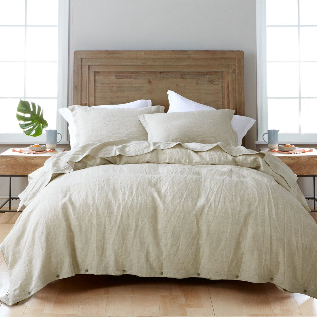 Pure Linen Duvet Cover and Pillowcase Set (3 Pieces)